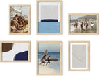 HAUS AND HUES Natural Oak Wood Gallery Wall Tabletop Frames Made with Real American Oak and Shatter-free Plexiglass - Set of 6 (Four 4x6, Two 5x7, Framed Beige)