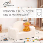 Welnow 2-in-1 Kids Sofa Chair, Convertible Toddler Chair Flip Out Children Sofa Chair with Wave Armrests Folding Kids Play Sofa with Side Pockets & Removable Cover Armchair for Girl or Boy