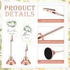 20 Pcs Table Number Holders 4/6/8/10 Inch Metal Place Card Holders with Alligator Clip Heavy Base Wedding Table Number Stand Picture Photo Clip for Banquet Party Birthday Restaurant(Rose Gold)