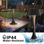 uuffoo Rechargeable Table Lamp, Outdoor Table lamp Cordless with Stepless Dimming & 3 Color Temperatures, Battery Operated Night Light for Patio, Bar, Restaurant, Home, Bedroom, Dining (Black)