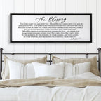 The Blessing Christian Song Lyrics Wall Decor Art 24"X10" Quote Christian Bible Verse Religious Scripture Wall Sign (Black)