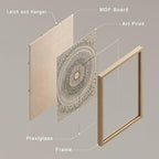 SIGNWIN Framed Art Beige Abstract Geometric Circle Stroke Minimalist Folk Boho Mid-Century Inspired Digital Print Decorative Zen Bedroom Relax Multicolor - 12"x16"x4 Natural