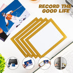 Magnetic Picture Frames(4"X6",10 Pack) with Golden Border,Magnet Photo Frame Pockets/Postcard Holder,Decorations for Home refrigerator/Office Whiteboard/school Locker/Classroom/Party
