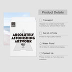 SIGNWIN Poster Bathroom Decor 8"x10"x 4, Wall Art Room Decor Multicolor for Living Room, Bedroom, Office White Pastel Tropical Island Ocean Beach Shore Nature Wilderness Realism Landscape Colorful