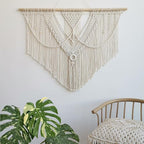 Achart Macrame Wall Hanging Large- Boho Wall Decor- large wall art- Wall Decor Living Room- Macrame Tapestry Boho Decor for Bedroom (Triangle)