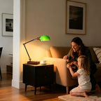 Bankers Lamp, Traditional Green Desk Lamp with Solid Ash Wood Base, Green Glass Antique Library Lamp with Power Cord Switch, Plug in Vintage Bankers Desk Lamp for Office, Study Room 【E26 Socket】