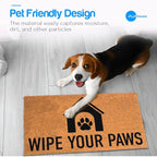 PLUS Haven Coco Coir Door Mat with Heavy Duty Backing, Natural Wipe Your Paws Doormat, 17.5”x30” for Entrance, Front Porch, Easy to Clean Entry Mat, Outdoor and Indoor Uses, Home Decor