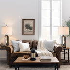 Farmhouse Table Lamps for Living Room Set of 2, 26” Rustic Beside Lamps with USB Charging Ports and Night Light, Bedroom Nightstand Lamp Vintage Reading Lamps for End Table,Bulbs Included