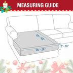 H.VERSAILTEX Christmas Sofa Slipcover Fleece Stretch Chaise Cover Sectional Couch Covers for L Shaped Sofa Both Left/Right Snowflakes Sofa Cover for Christmas (1 Piece Chaise Cover, Snowflakes)