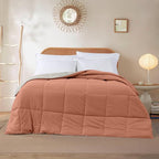 Modern Threads Down Alternative Reversible Comforter Orange Rust/Beige King