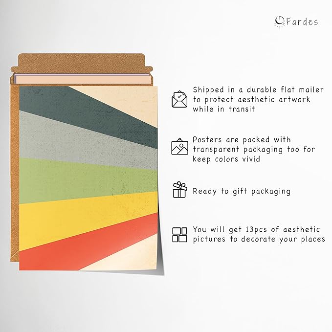 Fardes Vintage Decor for Room Wall Decoration, 13pcs Aesthetic Posters for Vintage Room Decor, Astronomy Pictures, Eclectic Room Decor, Gallery Wall Art