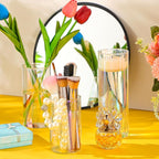 24 Pcs Glass Cylinder Vases Clear Flowers Vase Decorative Floating Candles Holders Table Centerpieces for Wedding Party Event Home Office Decor(Dazzling Color,2.8'' X 4.7'', 5.9'', 7.9'')