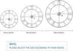 1st owned Large Wall Clock, Metal Retro Roman Numeral Clock, Modern Round Wall Clocks Almost Silent, Easy to Read for Living Room/Home/Kitchen/Bedroom/Office/School Decor (Silver, 18.5 Inch)
