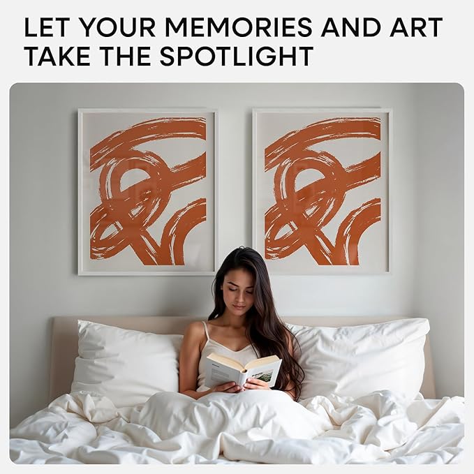 Homeforia 20x24 White Picture Frame, High End Oak 20x24 White Wood Frame with Mat 16x20 Photo, 20 x 24 Wooden Poster Frames Matted to 16 by 20, 24x20 Hanging Frames, Tempered Glass, Wall Kit, Set of 1