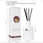 Reed Diffuser Set, Sandalwood Scented Oil Diffuser, 6.76 fl oz (200 ml) Home Fragrance Diffuser with Reed Sticks, Air Fresheners for Home, Bathroom Shelf Decor