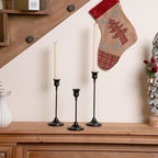 CHILL RECIPE Black Candlestick Holder Tall Taper Candle Holder for Home Decor Table Centerpiece Party Festival Decorations Halloween Decoration (1 Set 3Pcs)