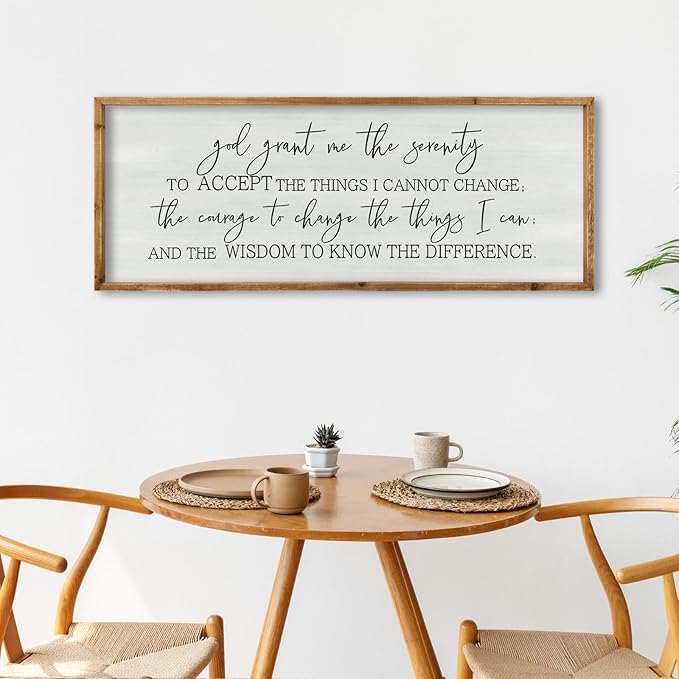 ZZJJHYWGQ God Grant Me Prayer Wall Decor Christian Serenity Prayer Sign 32"×12" God Jesus Catholic Prayer Bible Verse Inspirational Quotes for Living Room Bedroom Office Large Hanging Art (Wood)