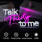 Talk Thirty to Me Neon Sign Led Neon Lights Neon Signs for Wall Decor Light Up Sign for Birthday Party Club Gift