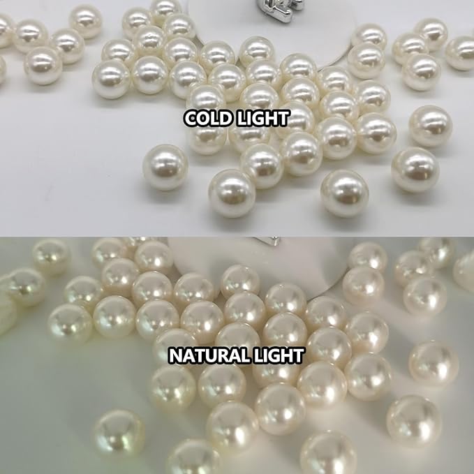 200PCS Milk White Faux Pearls Beads for Centerpiece Vases, Vase Filler Faux Pearls, No Holes Filler Beads for Party Anniversary Birthday Wedding Table Decor, 10/14/20/30mm