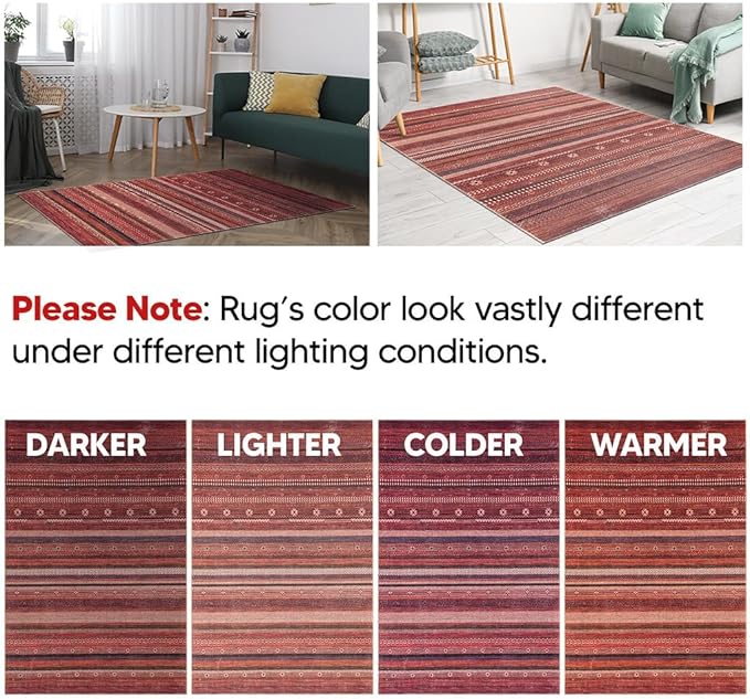 Keen Home Design 10x14 Rug - Machine Washable Area Rug with Non-Slip Backing, Ideal for Living Room, Dining Room, Bedroom - Vintage, Easy Clean, Durable, Low Pile Rug - (9'7" x 14')