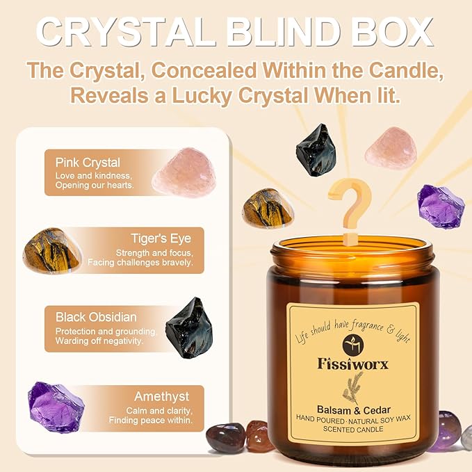 Balsam & Cedar Scented Candle Set 2 Pack – Natural Soy Wax Hand-Poured – Relax and Relieve Stress – 60-Hour Long-Lasting Burn – Premium Aromatherapy Candle for Home Decor, Gifts