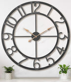36 Inch Extra Oversized Large Giant Modern Decorative Wall Clock,Vintage Industrial Farmhouse Black Metal Big Arabic Numerals Large Clocks for Living Room Decor,Entrance Fireplace,Dinng Room