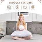 Cosmoluxe Bed Pillows for Sleeping 4 Pack, Hotel Collection Down Alternative Pillows Standard Size (20"x26") Set of 4 for Back, Stomach or Side Sleepers