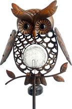 HONGLAND Solar Lights Outdoor Decor Waterproof, Solar Owl Garden Decorative Stake, Whimsical Gardening Gifts for Women Mom, Owl Outdoor Lights for Yard Patio Lawn Decor