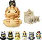 B.Duck x British Museum Blind Box, Egyptian God Collectible Duck Figurines Series,Home Decorations, Holiday Birthday Gifts (B.Duck x Bastet Series, Whole Set (6 Item))