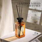 M&SENSE 6.3 oz Large Reed Diffuser Set | Pumpkin Apple Pie Scent Oil Diffuser with Sticks | Hotel Collection Non-Toxic Essential Oil |for Bedroom Bathroom Living Room