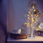 Retisee 2 Pieces Money Tree Gift Card Holder with 12 Clips & 24 LED Lighted Tips 23" White Birch Money Tree for Cash Memo Photo Picture Tabletop Display Christmas Birthday Party Wedding Gifts