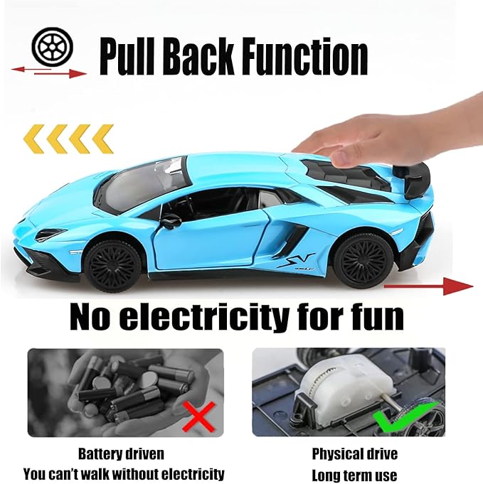 1/36 Scale LP750-4 SV Diecast Car Models,Pull Back Vehicles Toy Cars,Cars Gifts for Boys Girls