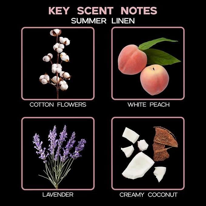 LOVSPA Summer Linen Diffuser Oil - Luxury Essential Oils for Diffuser Refill & Air Freshener Room Spray - Long-Lasting & Natural Home Fragrance, Scented Oil for Diffusers, USA Made, 4oz