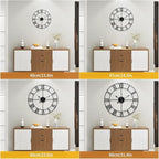 Silent Non-Ticking Decorative Large 24 Inch Metal Vintage Retro Roman Numerals Wall Clock, Battery Operated for Living Room, Bedroom, Kitchen, Office, Cafe Farmhouse Decor