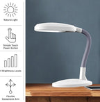 LED Desk Lamp - Sunlight Lamp with Adjustable Gooseneck Arm - Home and Office Desk Lamps Great for Reading and Crafting by Lavish Home (White)