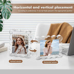 Acrylic Photo Frame 2×3inch - 3Pack Magnetic Picture Frames with 10+10mm Thick Block, Scalloped Edge Design, Double-Sided Magnet Frames for Modern Desktop Display (Clear, 2x3)