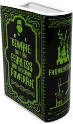 Steel Mill & Co Original Large Book-Shaped Decorative Vase, Ceramic Vases for Halloween Home Decor, Gothic Bookshelf Decor, Unique Vase for Book Lovers (Frankenstein)