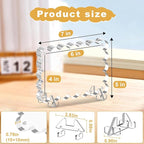 3 Pack Acrylic Picture Frames, 4x6 Magnetic Photo Frame with Stands, Double Sided Clear Picture Frame,10+10mm Thickness Scalloped Photo Frames for Home Office Decor Table Top Display