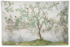 HZOHNAGO Japanese Tapestry Tree Misty Garden Lake Printed Wall Tapestry Ink Painting Wall Hanging for Bedroom Living Room Dorm 60" W x 40" H