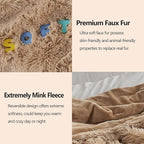 GONAAP Fuzzy Faux Fur Throw Blanket Twin Size Brown Super Soft Cozy Plush Fuzzy Shaggy Blanket for Couch Sofa Bed (Brown, Twin(60"x80"))