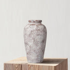 Terracotta Vase, Rustic Farmhouse Vase, Large Ceramic Vases for Centerpieces, Farmhouse Decor for Living Room, Shelf, Entryway, Room Decor, 11 inch