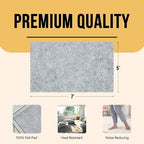 Premium Felt Rug Pad 5x7 Feet, Thick for Hardwood Floors, Laminate, Vinyl, Stone, Carpet & Tile, UnderPadding