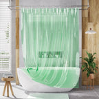 AmazerBath Shower Curtain Liner, 72x72 Transparent Mint Green Shower Liner, Lightweight Plastic Shower Curtain Liners, Waterproof Shower Liner for Bathroom with 3 Magnets and 12 Grommet Holes