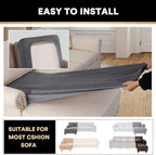 PrinceDeco Sectional Couch Covers Velvet Couch Cover for Dogs Washable L Shaped Couch Cover 1 Piece Individual Sectional Couch Covers with Elastic Bottom(Chaise Lounge,Grey)