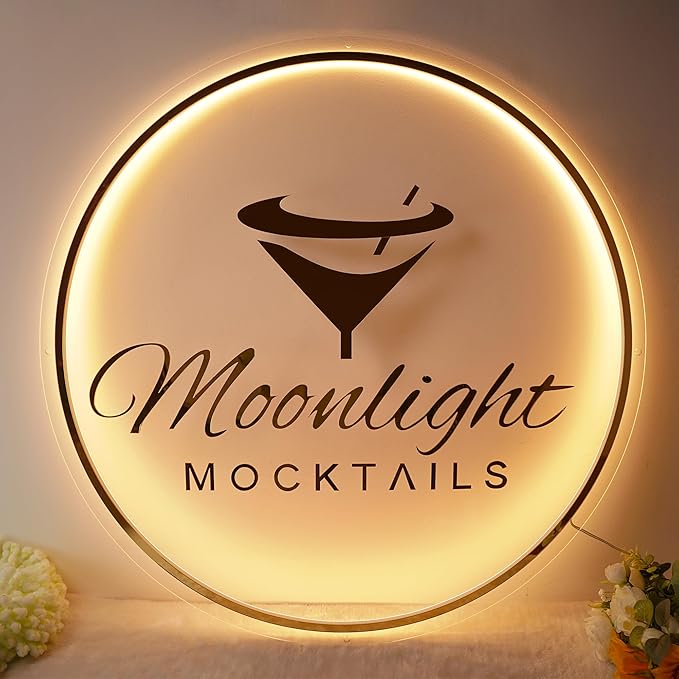 Custom Logo Business Neon Sign, Personalized Backlit Illuminated Sign for Business, Metal Floating Logo Signs for Wall Decor Store Beauty Salon Nail Hair Studio