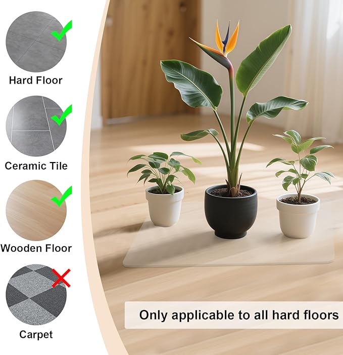 Office Chair Mat for Hardwood Floor,20"X24" Smooth Glide Slip Resistant Desk Chair Mat Hard Wood Floor Protector,Stay in Place Plastic Computer Chair Mats for Rolling Office Chairs Not for Carpet