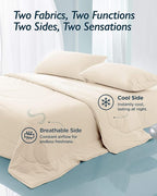 Breescape Cooling Comforter King Size - BlendTek™ Q-Max>0.46 Tech, Breathable Blanket for Hot Sleepers & Night Sweats Relief, Premium Lightweight Summer Bedding, 106x96 Inches, Ivory