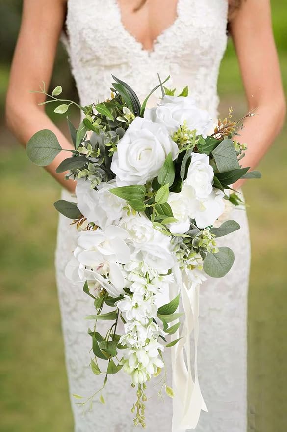 8PCS White Artificial Delphinium Flowers with Clematis Greenery Long Stem Flowers 29.5" Larkspur Artificial Flowers for Wedding Centerpieces Silk Flowers for Home Decor Indoor (White)