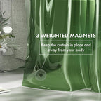 AmazerBath Extra Long Shower Curtain Liner 72x84, Clear Green Shower Liner 84 Inches Long, Plastic Shower Curtain Liners, Cute Tall Shower Liner, PEVA Bathroom Shower Curtain Liners & 3 Magnets