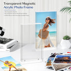 4 Pack 4×6 Magnetic Acrylic Picture Frames - 10+10mm thick Vertical Free Standing Tabletop Display Aesthetic for Bedroom or Office Memory & Gift Perfection